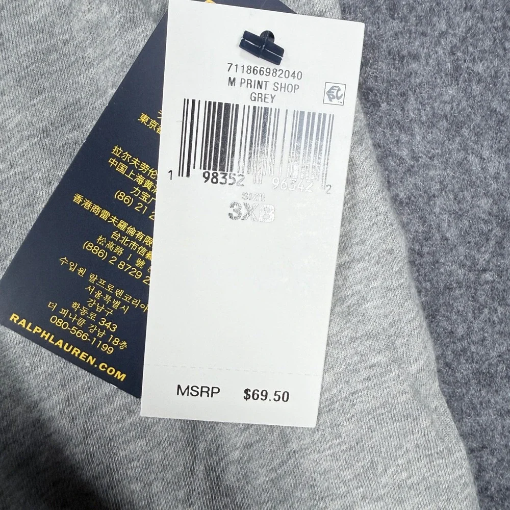 Polo Ralph Lauren Mens POLO RL 67 Graphic T-Shirt Grey 3XB 71186682040